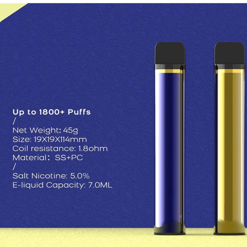 XXL одноразовые POD устройства сигареты 1800 слойки предварительно заполненные Vape Pen 7ML картриджи 950 мАч E-сигареты
